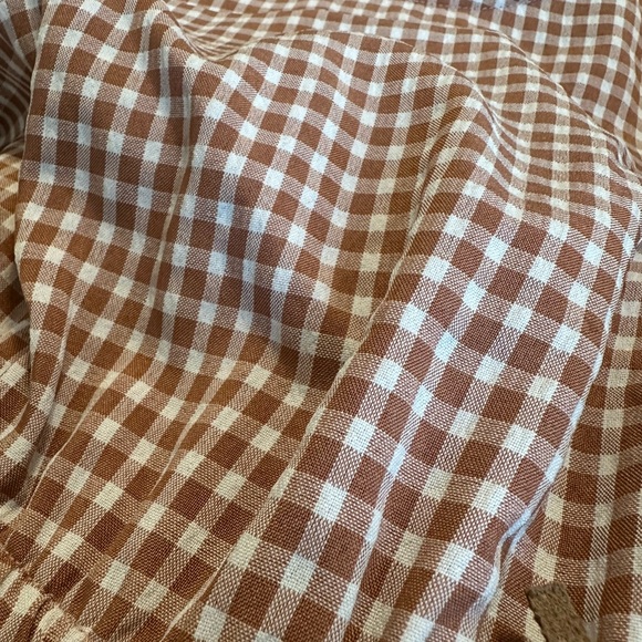 Joyfolie Brown and White Puff Sleeve asymmetrical, girls dress size 8 - Picture 7 of 9